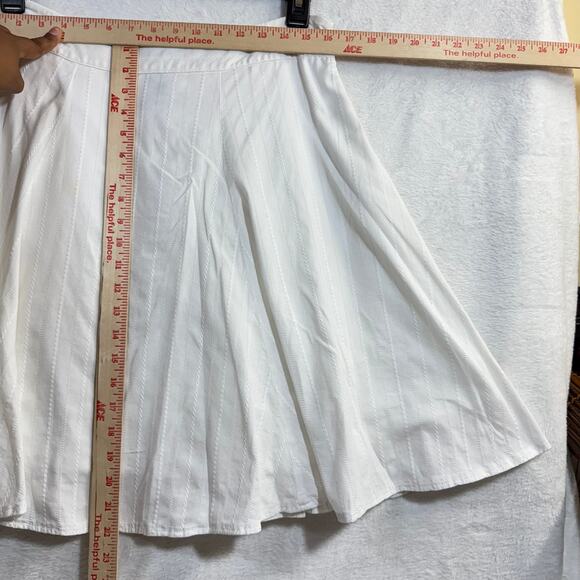 NY&CO 12 White Skater Skirt Cotton Lined Mini Summer Boho Cottagecore‎ Softgirl - Picture 7 of 9